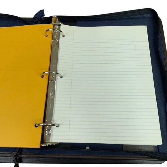 Mead Five Star XL Zipper Binder Organizer Notebook Blue Brown 12x14 Vintage Y2K - Picture 12 of 12